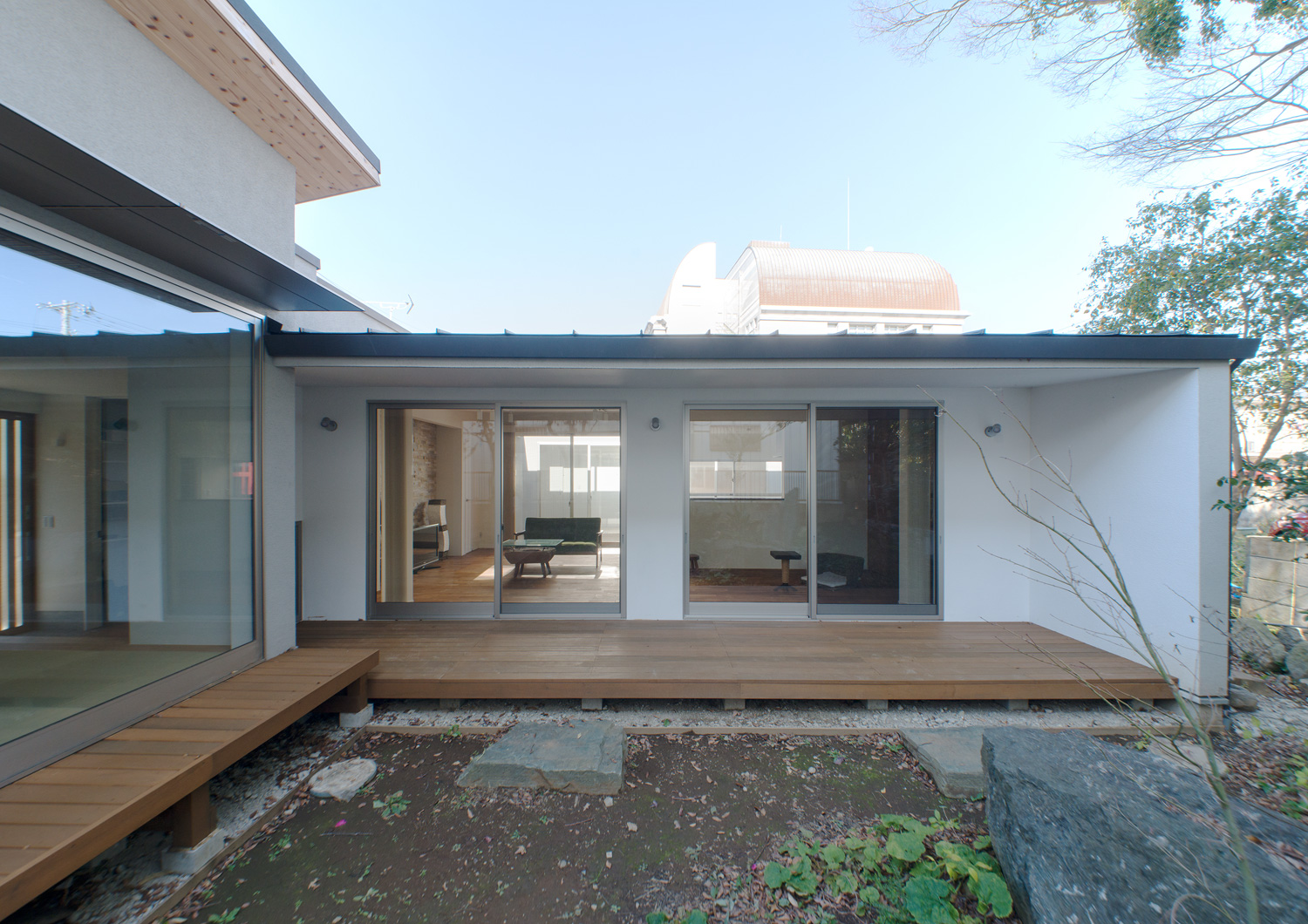 縁側に面して大開口窓がある平屋住宅・デザイン住宅 注文住宅・デザイン住宅建築実例_『CASE649 光の通り道』_外観