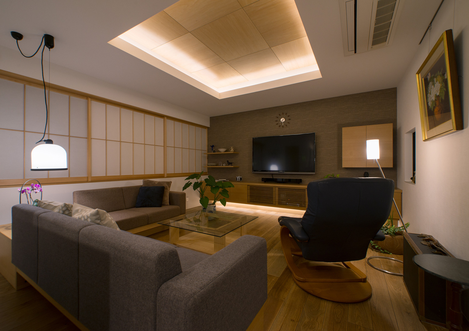 注文住宅・デザイン住宅建築実例_LDK 注文住宅・デザイン住宅建築実例_『CASE477 とじる・ひらく』_LDK