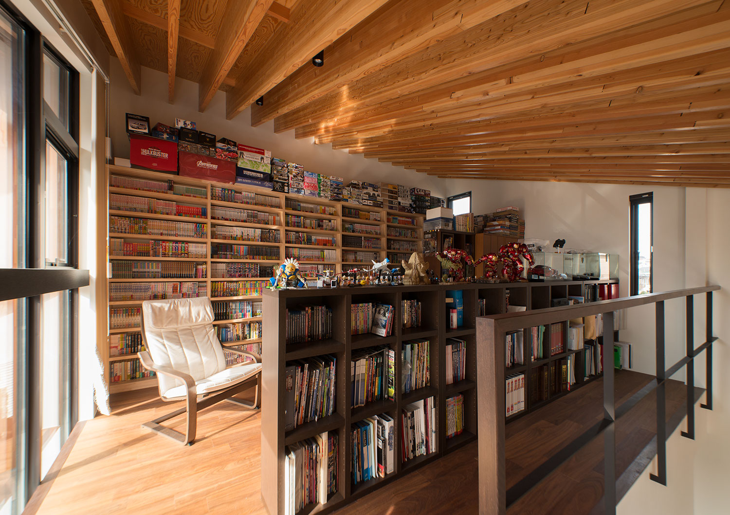 注文住宅・デザイン住宅建築実例_書斎 注文住宅・デザイン住宅建築実例_『CASE480 大屋根の垂木の家』_書斎