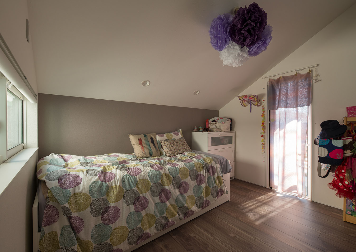 紫のインテリアを中心とした可愛らしい子供部屋・デザイン住宅 注文住宅・デザイン住宅建築実例_『CASE536 Preppy』_子供部屋