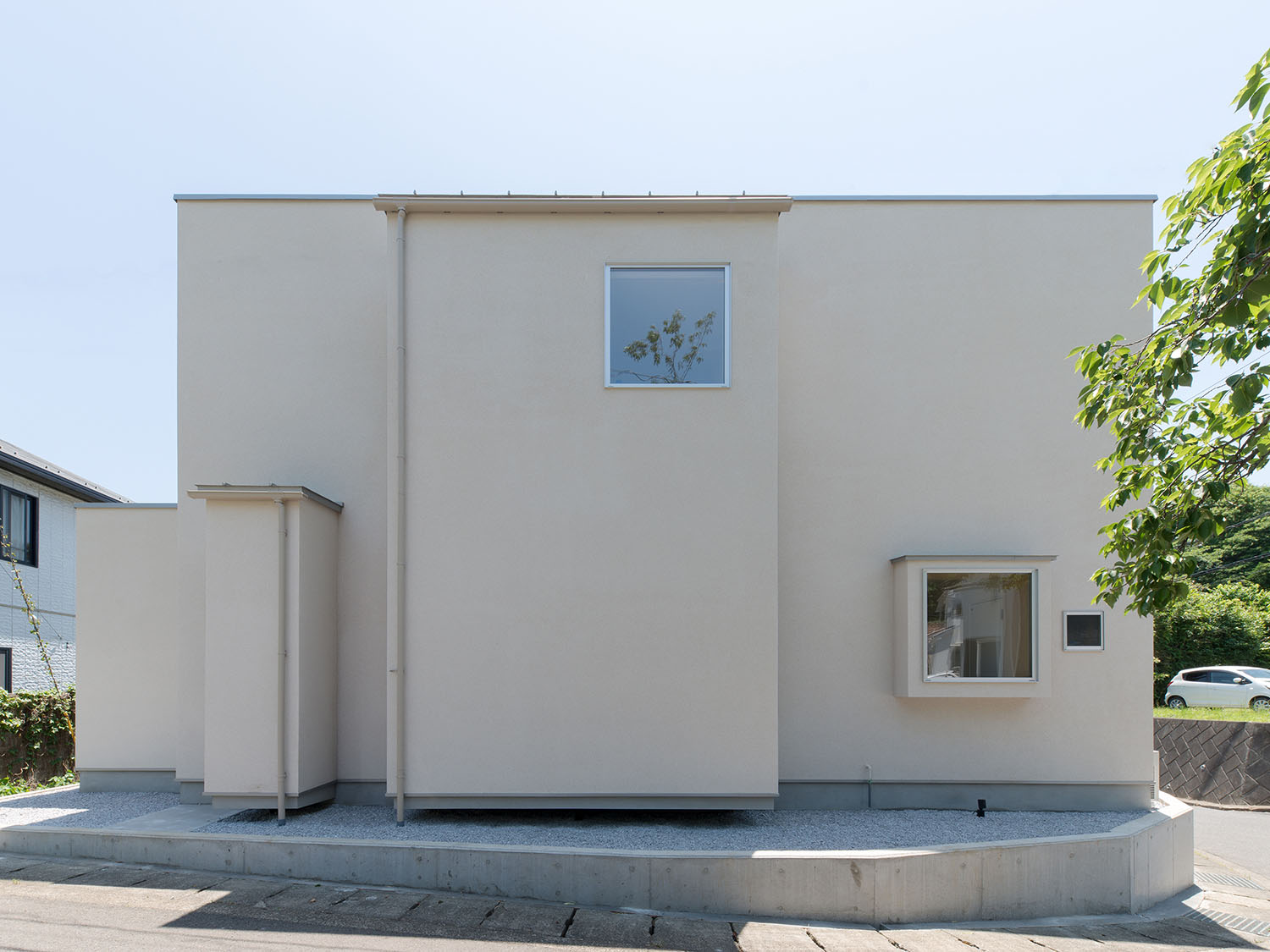 デザイン住宅建築実例_外観・注文住宅『CASE550 three box house』の建築実例・施⼯例の写真・建物外観全体 注文住宅・デザイン住宅建築実例_『CASE550 three box house』_外観