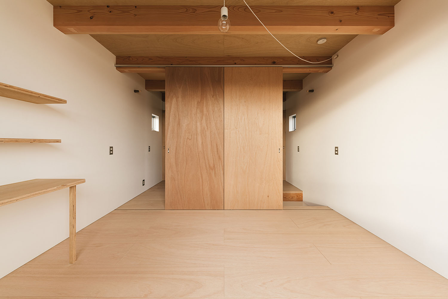 注文住宅・LDK・木のぬくもり・ワークスペース・木構造現し 注文住宅・デザイン住宅建築実例_『CASE722 虹の栖』_LDK