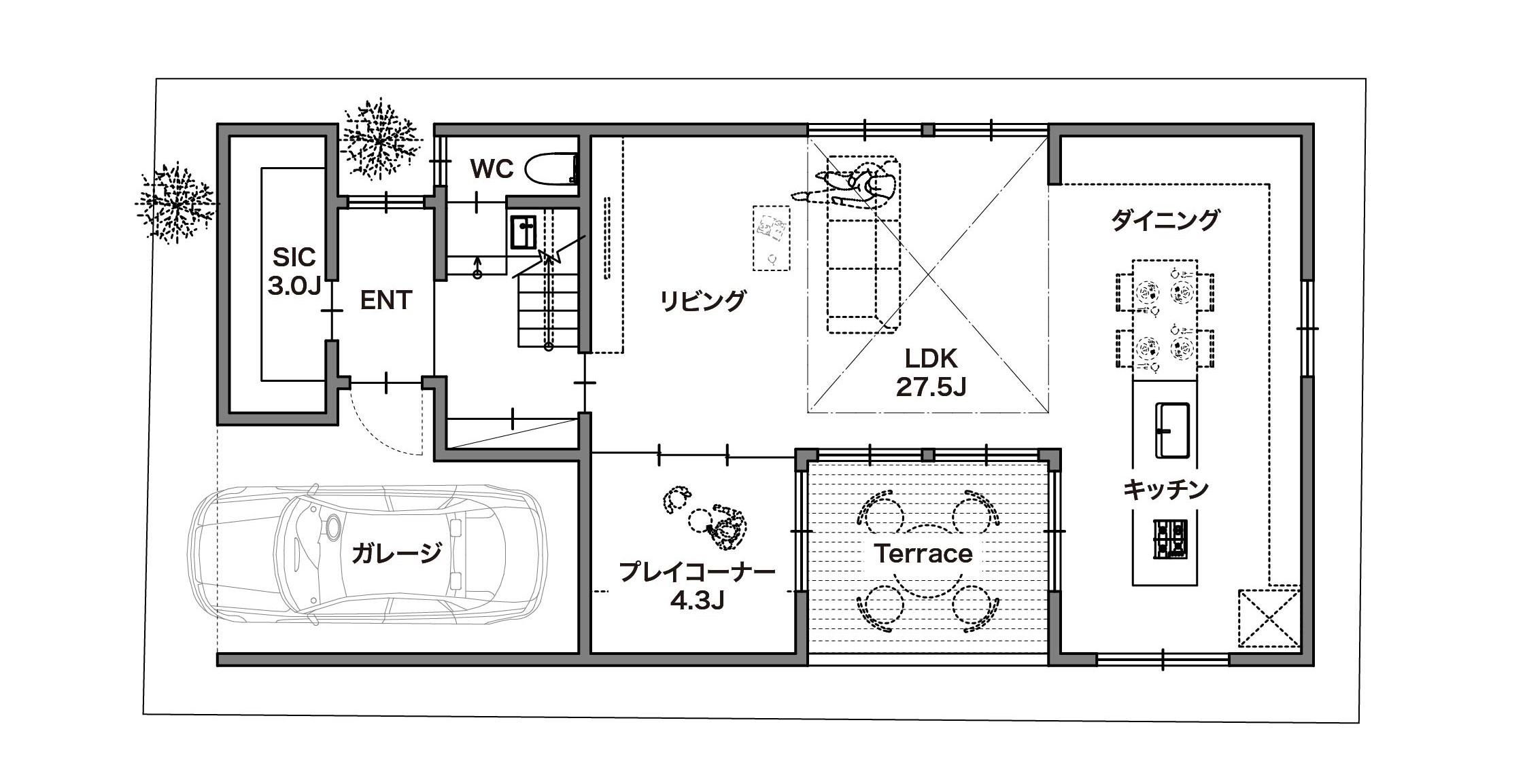 実例③【35坪~40坪】1F