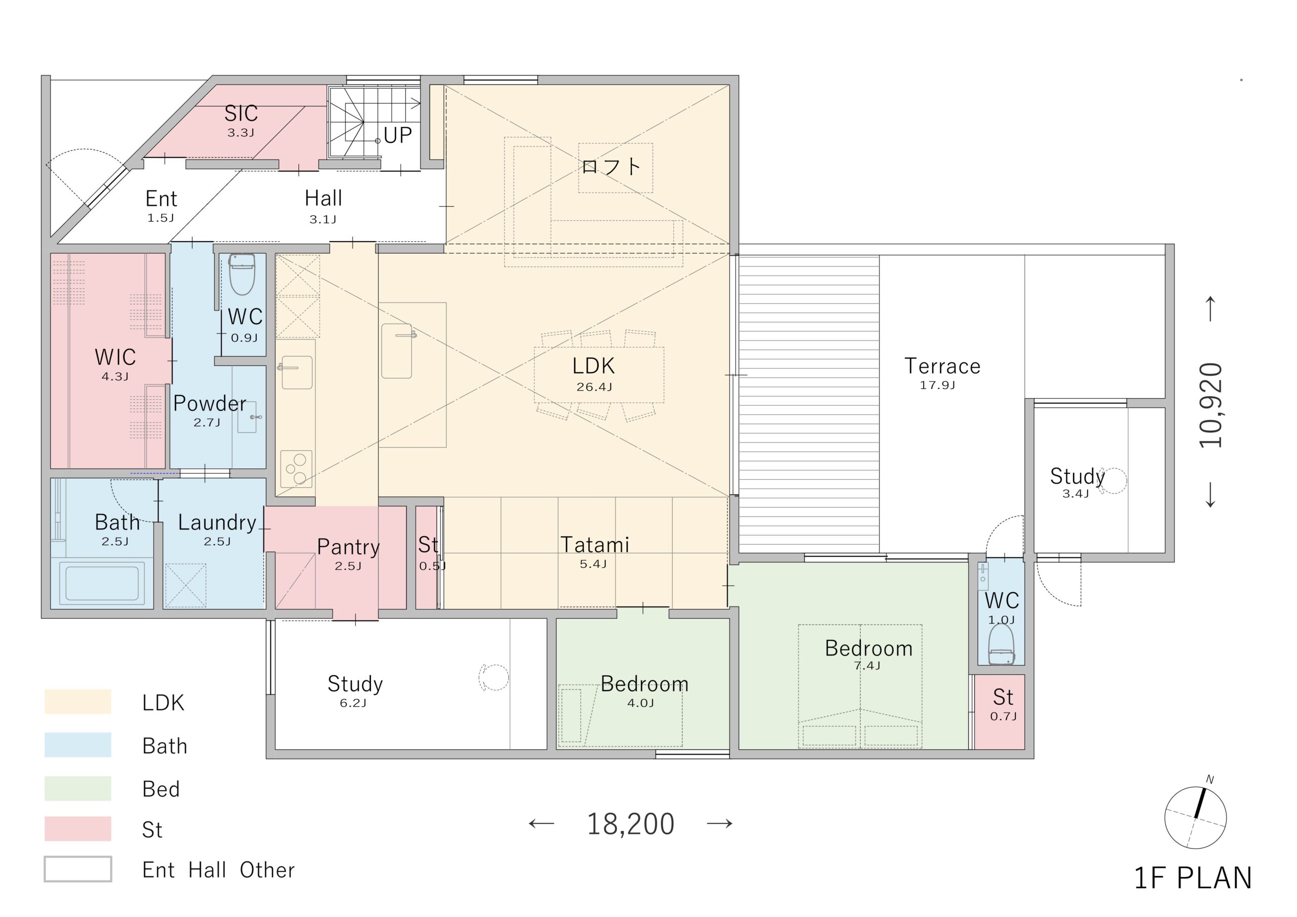 間取り②友人を呼んでパーティーができるLDK【26.4帖】