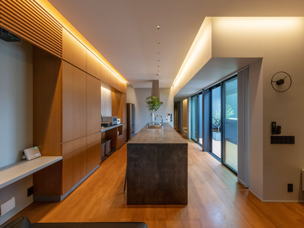 注文住宅・キッチン・一体型キッチン・アイランドキッチン 注文住宅・デザイン住宅建築実例_『CASE732 pass』_キッチン